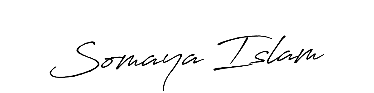 Design your own signature with our free online signature maker. With this signature software, you can create a handwritten (Antro_Vectra_Bolder) signature for name Somaya Islam. Somaya Islam signature style 7 images and pictures png