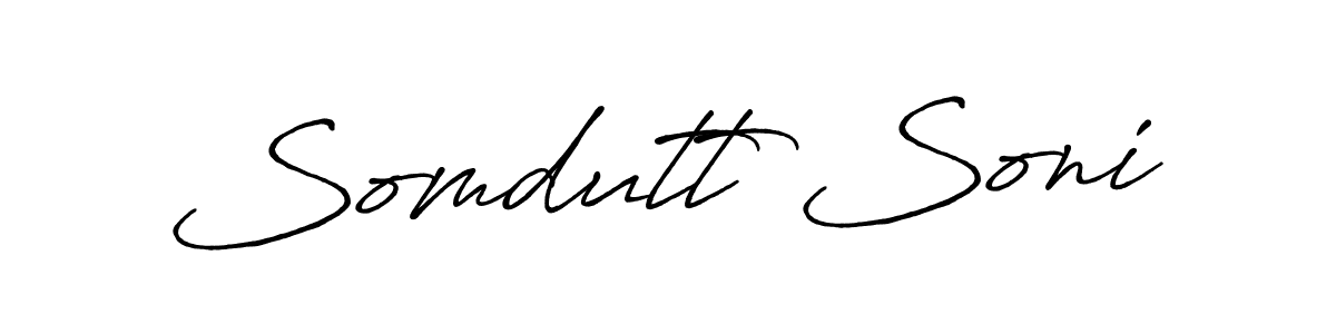 The best way (Antro_Vectra_Bolder) to make a short signature is to pick only two or three words in your name. The name Somdutt Soni include a total of six letters. For converting this name. Somdutt Soni signature style 7 images and pictures png