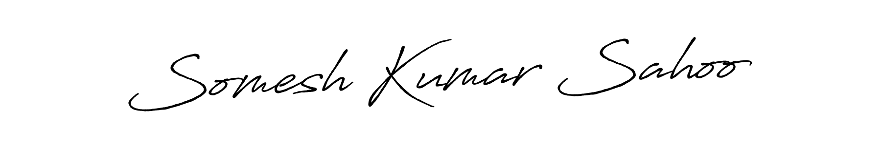 How to make Somesh Kumar Sahoo name signature. Use Antro_Vectra_Bolder style for creating short signs online. This is the latest handwritten sign. Somesh Kumar Sahoo signature style 7 images and pictures png