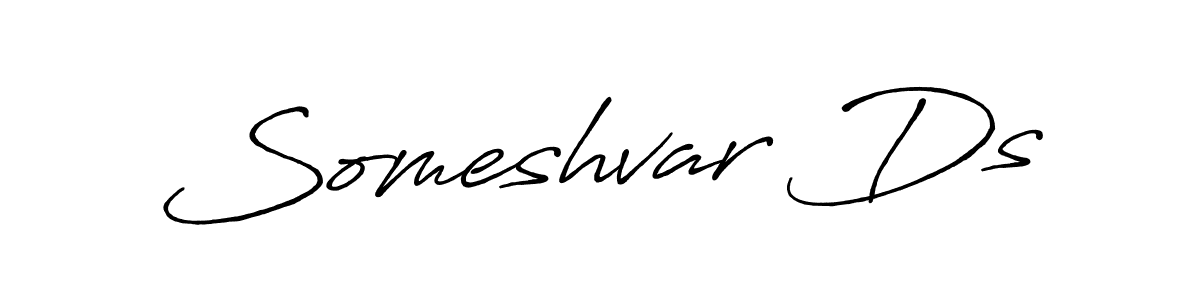 The best way (Antro_Vectra_Bolder) to make a short signature is to pick only two or three words in your name. The name Someshvar Ds include a total of six letters. For converting this name. Someshvar Ds signature style 7 images and pictures png