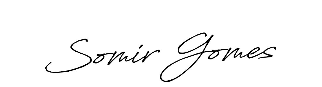 You should practise on your own different ways (Antro_Vectra_Bolder) to write your name (Somir Gomes) in signature. don't let someone else do it for you. Somir Gomes signature style 7 images and pictures png