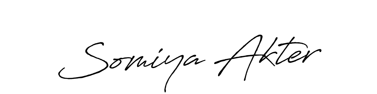 The best way (Antro_Vectra_Bolder) to make a short signature is to pick only two or three words in your name. The name Somiya Akter include a total of six letters. For converting this name. Somiya Akter signature style 7 images and pictures png