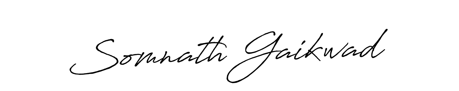 How to make Somnath Gaikwad name signature. Use Antro_Vectra_Bolder style for creating short signs online. This is the latest handwritten sign. Somnath Gaikwad signature style 7 images and pictures png