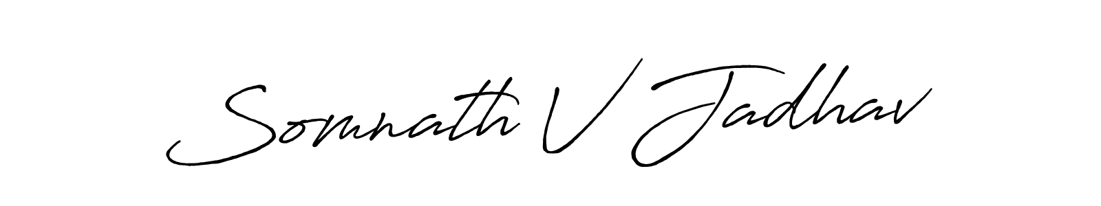 Antro_Vectra_Bolder is a professional signature style that is perfect for those who want to add a touch of class to their signature. It is also a great choice for those who want to make their signature more unique. Get Somnath V Jadhav name to fancy signature for free. Somnath V Jadhav signature style 7 images and pictures png
