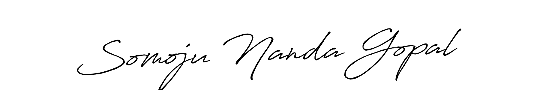 The best way (Antro_Vectra_Bolder) to make a short signature is to pick only two or three words in your name. The name Somoju Nanda Gopal include a total of six letters. For converting this name. Somoju Nanda Gopal signature style 7 images and pictures png