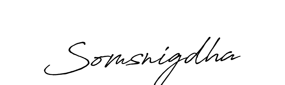 Somsnigdha stylish signature style. Best Handwritten Sign (Antro_Vectra_Bolder) for my name. Handwritten Signature Collection Ideas for my name Somsnigdha. Somsnigdha signature style 7 images and pictures png