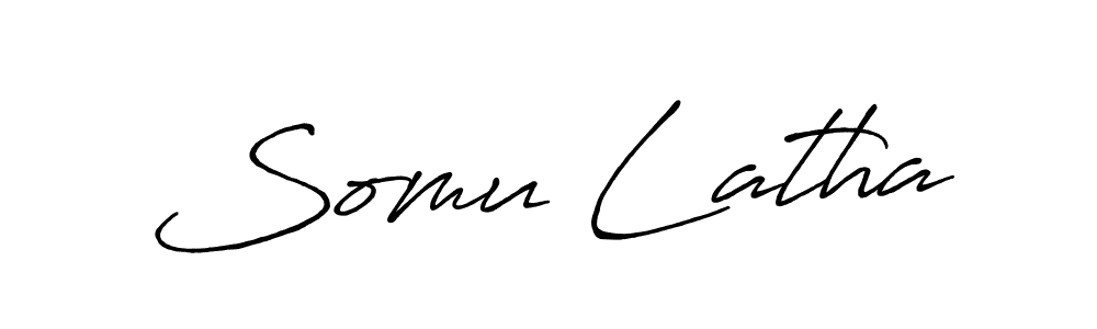 Antro_Vectra_Bolder is a professional signature style that is perfect for those who want to add a touch of class to their signature. It is also a great choice for those who want to make their signature more unique. Get Somu Latha name to fancy signature for free. Somu Latha signature style 7 images and pictures png