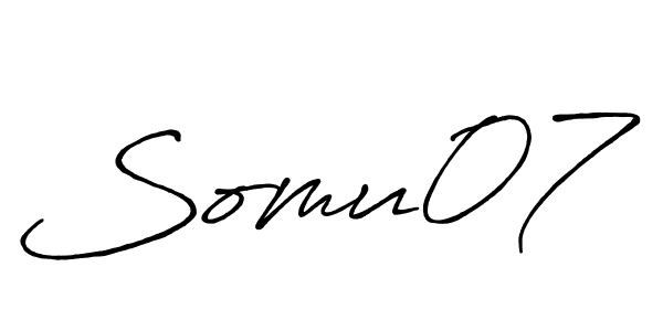 Make a beautiful signature design for name Somu07. With this signature (Antro_Vectra_Bolder) style, you can create a handwritten signature for free. Somu07 signature style 7 images and pictures png