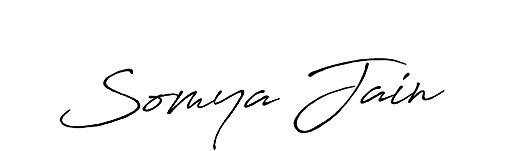 Use a signature maker to create a handwritten signature online. With this signature software, you can design (Antro_Vectra_Bolder) your own signature for name Somya Jain. Somya Jain signature style 7 images and pictures png