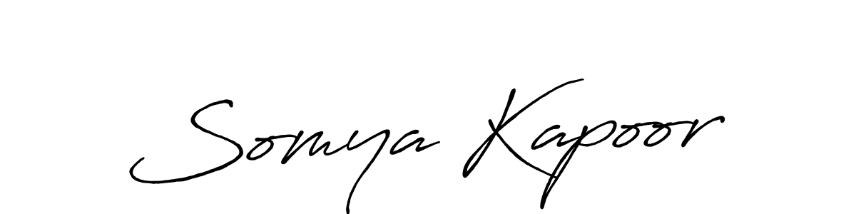 Make a beautiful signature design for name Somya Kapoor. With this signature (Antro_Vectra_Bolder) style, you can create a handwritten signature for free. Somya Kapoor signature style 7 images and pictures png