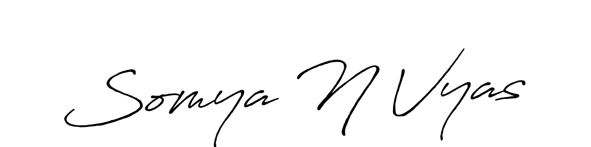 Make a beautiful signature design for name Somya N Vyas. With this signature (Antro_Vectra_Bolder) style, you can create a handwritten signature for free. Somya N Vyas signature style 7 images and pictures png