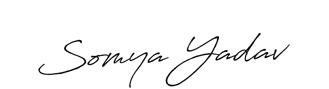 The best way (Antro_Vectra_Bolder) to make a short signature is to pick only two or three words in your name. The name Somya Yadav include a total of six letters. For converting this name. Somya Yadav signature style 7 images and pictures png