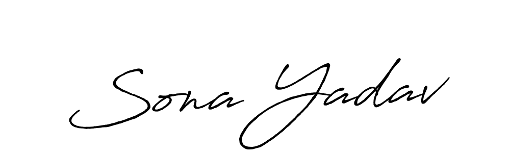 Make a beautiful signature design for name Sona Yadav. With this signature (Antro_Vectra_Bolder) style, you can create a handwritten signature for free. Sona Yadav signature style 7 images and pictures png