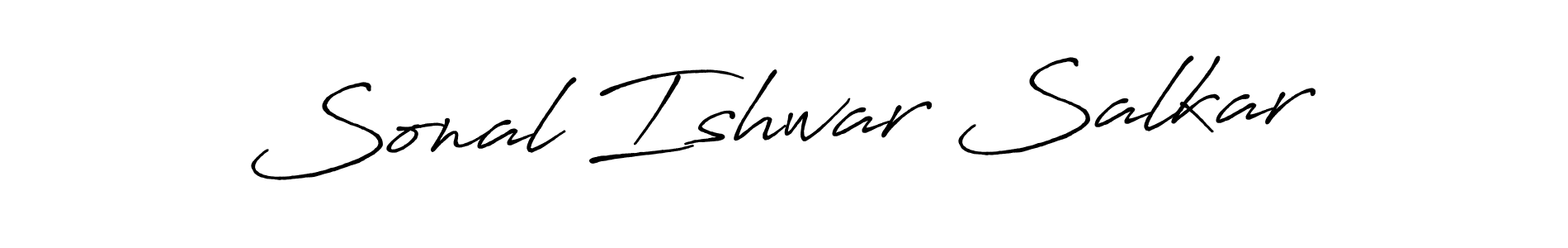 Sonal Ishwar Salkar stylish signature style. Best Handwritten Sign (Antro_Vectra_Bolder) for my name. Handwritten Signature Collection Ideas for my name Sonal Ishwar Salkar. Sonal Ishwar Salkar signature style 7 images and pictures png