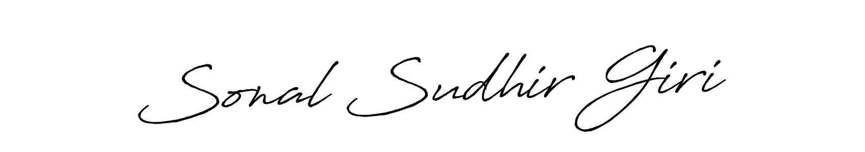 How to make Sonal Sudhir Giri name signature. Use Antro_Vectra_Bolder style for creating short signs online. This is the latest handwritten sign. Sonal Sudhir Giri signature style 7 images and pictures png