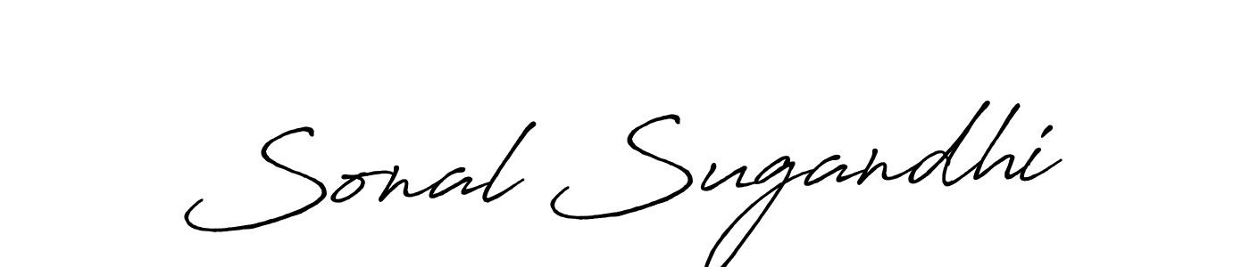 How to make Sonal Sugandhi name signature. Use Antro_Vectra_Bolder style for creating short signs online. This is the latest handwritten sign. Sonal Sugandhi signature style 7 images and pictures png