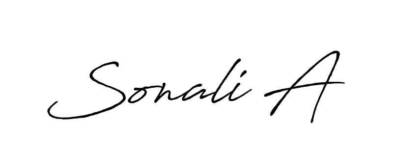 The best way (Antro_Vectra_Bolder) to make a short signature is to pick only two or three words in your name. The name Sonali A include a total of six letters. For converting this name. Sonali A signature style 7 images and pictures png