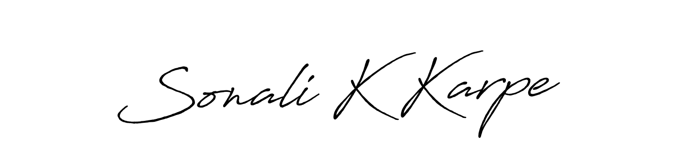 Make a beautiful signature design for name Sonali K Karpe. With this signature (Antro_Vectra_Bolder) style, you can create a handwritten signature for free. Sonali K Karpe signature style 7 images and pictures png