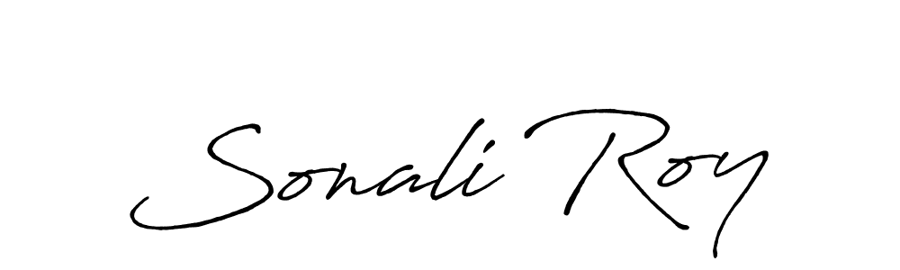 How to make Sonali Roy name signature. Use Antro_Vectra_Bolder style for creating short signs online. This is the latest handwritten sign. Sonali Roy signature style 7 images and pictures png