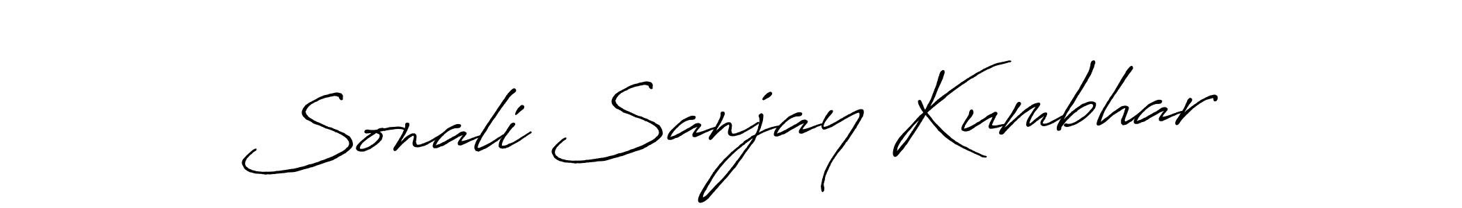 How to make Sonali Sanjay Kumbhar name signature. Use Antro_Vectra_Bolder style for creating short signs online. This is the latest handwritten sign. Sonali Sanjay Kumbhar signature style 7 images and pictures png