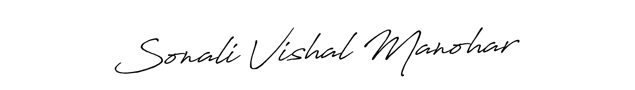 Antro_Vectra_Bolder is a professional signature style that is perfect for those who want to add a touch of class to their signature. It is also a great choice for those who want to make their signature more unique. Get Sonali Vishal Manohar name to fancy signature for free. Sonali Vishal Manohar signature style 7 images and pictures png