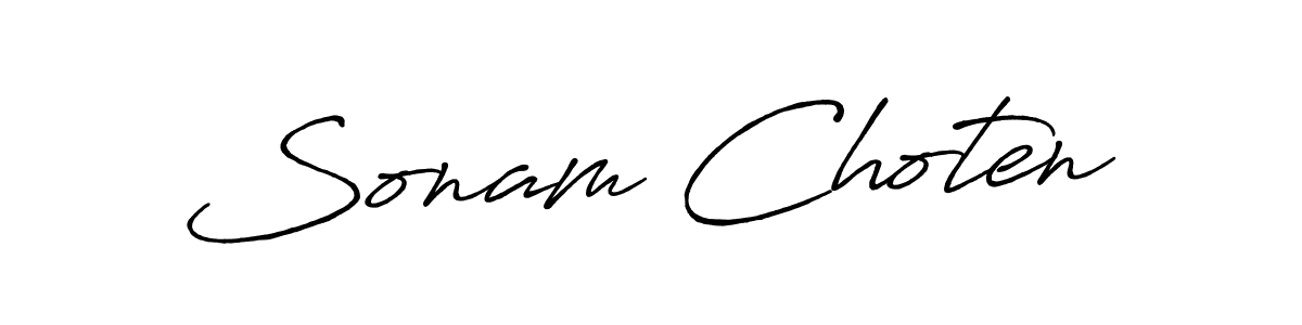 Create a beautiful signature design for name Sonam Choten. With this signature (Antro_Vectra_Bolder) fonts, you can make a handwritten signature for free. Sonam Choten signature style 7 images and pictures png