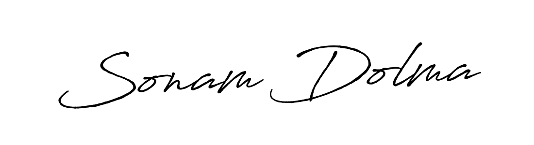 How to make Sonam Dolma name signature. Use Antro_Vectra_Bolder style for creating short signs online. This is the latest handwritten sign. Sonam Dolma signature style 7 images and pictures png