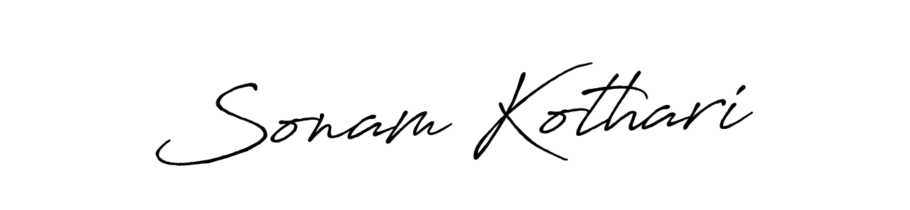 How to make Sonam Kothari name signature. Use Antro_Vectra_Bolder style for creating short signs online. This is the latest handwritten sign. Sonam Kothari signature style 7 images and pictures png