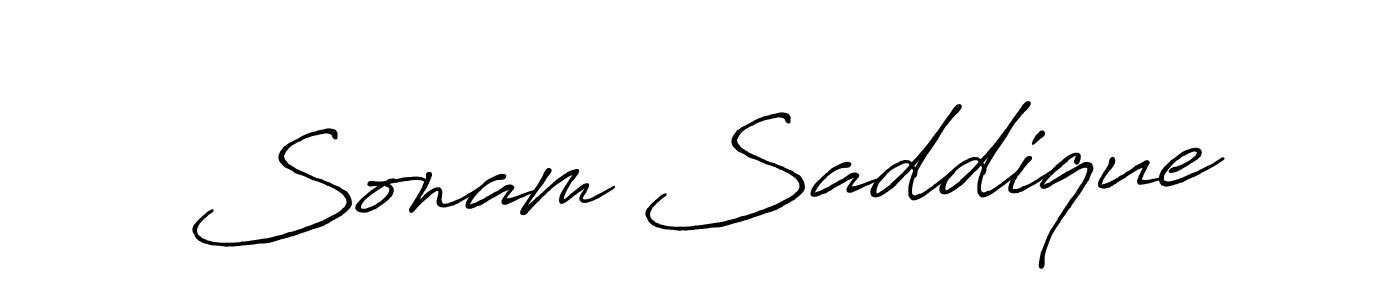 How to make Sonam Saddique name signature. Use Antro_Vectra_Bolder style for creating short signs online. This is the latest handwritten sign. Sonam Saddique signature style 7 images and pictures png