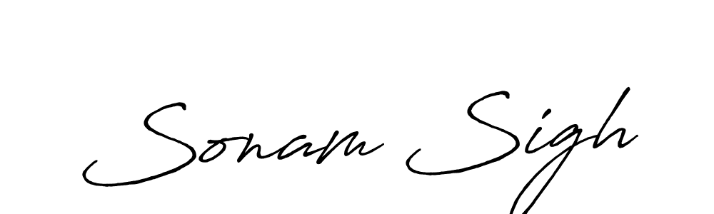 How to make Sonam Sigh name signature. Use Antro_Vectra_Bolder style for creating short signs online. This is the latest handwritten sign. Sonam Sigh signature style 7 images and pictures png