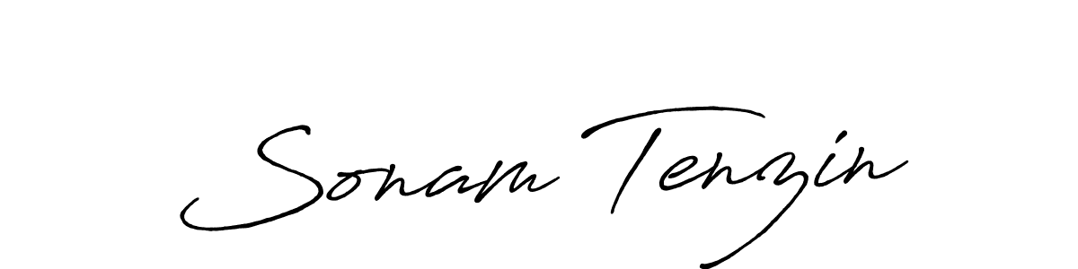 Create a beautiful signature design for name Sonam Tenzin. With this signature (Antro_Vectra_Bolder) fonts, you can make a handwritten signature for free. Sonam Tenzin signature style 7 images and pictures png