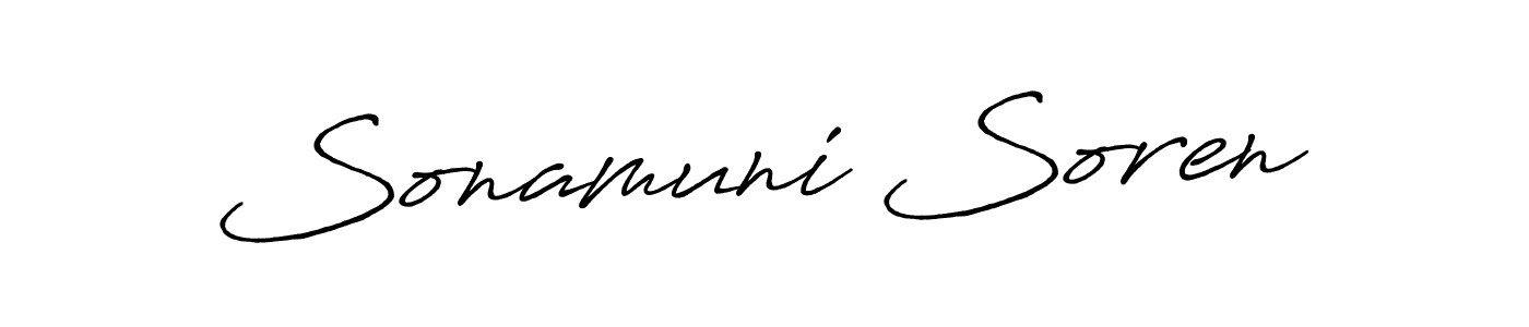 You should practise on your own different ways (Antro_Vectra_Bolder) to write your name (Sonamuni Soren) in signature. don't let someone else do it for you. Sonamuni Soren signature style 7 images and pictures png