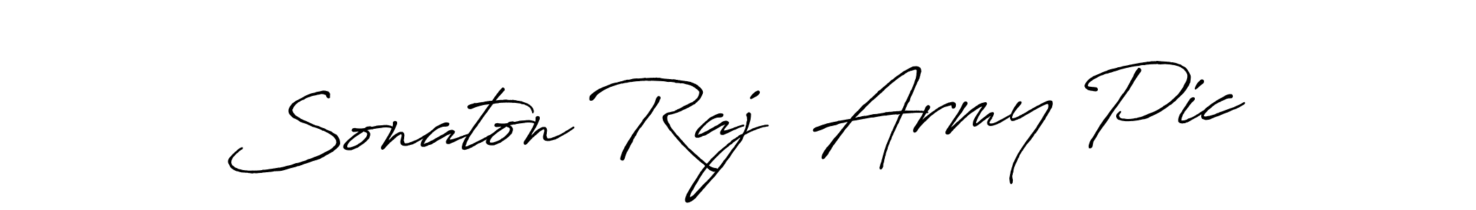 How to make Sonaton Raj  Army Pic signature? Antro_Vectra_Bolder is a professional autograph style. Create handwritten signature for Sonaton Raj  Army Pic name. Sonaton Raj  Army Pic signature style 7 images and pictures png