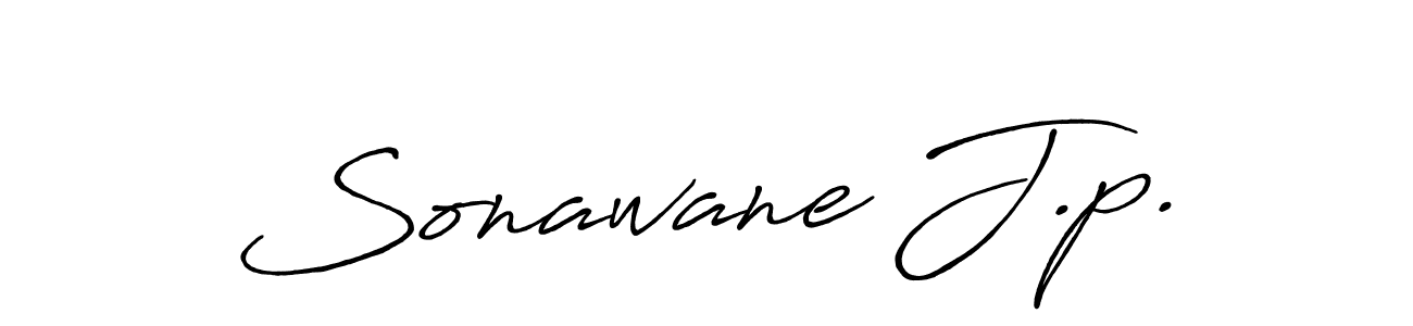 Create a beautiful signature design for name Sonawane J.p.. With this signature (Antro_Vectra_Bolder) fonts, you can make a handwritten signature for free. Sonawane J.p. signature style 7 images and pictures png