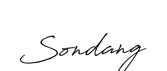 Create a beautiful signature design for name Sondang. With this signature (Antro_Vectra_Bolder) fonts, you can make a handwritten signature for free. Sondang signature style 7 images and pictures png