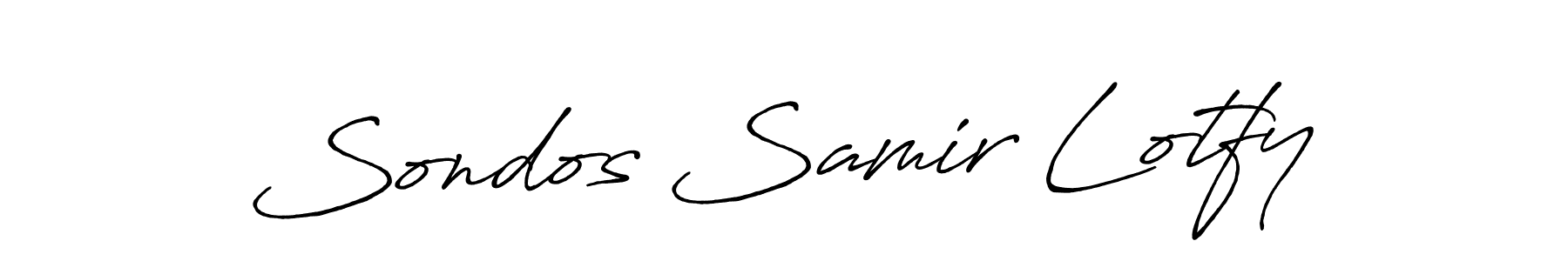 Create a beautiful signature design for name Sondos Samir Lotfy. With this signature (Antro_Vectra_Bolder) fonts, you can make a handwritten signature for free. Sondos Samir Lotfy signature style 7 images and pictures png
