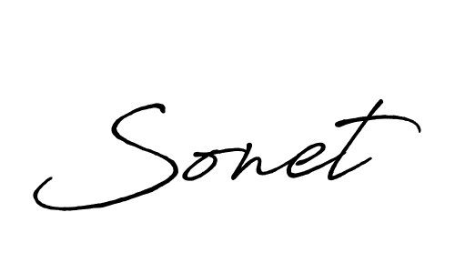 It looks lik you need a new signature style for name Sonet. Design unique handwritten (Antro_Vectra_Bolder) signature with our free signature maker in just a few clicks. Sonet signature style 7 images and pictures png