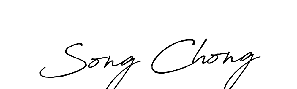 Song Chong stylish signature style. Best Handwritten Sign (Antro_Vectra_Bolder) for my name. Handwritten Signature Collection Ideas for my name Song Chong. Song Chong signature style 7 images and pictures png