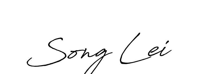 Song Lei stylish signature style. Best Handwritten Sign (Antro_Vectra_Bolder) for my name. Handwritten Signature Collection Ideas for my name Song Lei. Song Lei signature style 7 images and pictures png