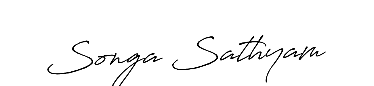 Create a beautiful signature design for name Songa Sathyam. With this signature (Antro_Vectra_Bolder) fonts, you can make a handwritten signature for free. Songa Sathyam signature style 7 images and pictures png