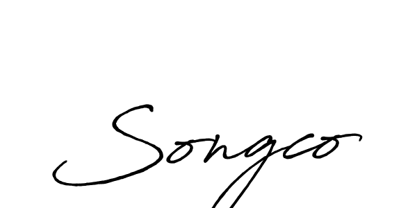 Songco stylish signature style. Best Handwritten Sign (Antro_Vectra_Bolder) for my name. Handwritten Signature Collection Ideas for my name Songco. Songco signature style 7 images and pictures png