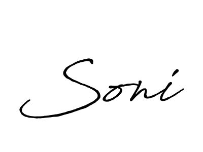 How to make Soni name signature. Use Antro_Vectra_Bolder style for creating short signs online. This is the latest handwritten sign. Soni signature style 7 images and pictures png