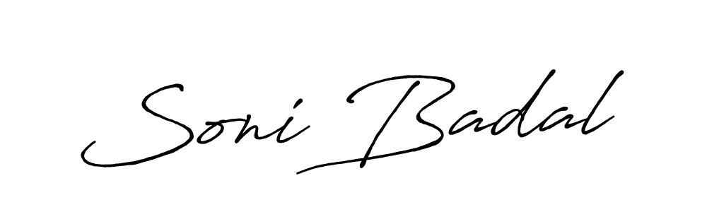 You should practise on your own different ways (Antro_Vectra_Bolder) to write your name (Soni Badal) in signature. don't let someone else do it for you. Soni Badal signature style 7 images and pictures png