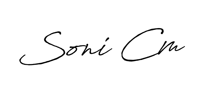 Also You can easily find your signature by using the search form. We will create Soni Cm name handwritten signature images for you free of cost using Antro_Vectra_Bolder sign style. Soni Cm signature style 7 images and pictures png