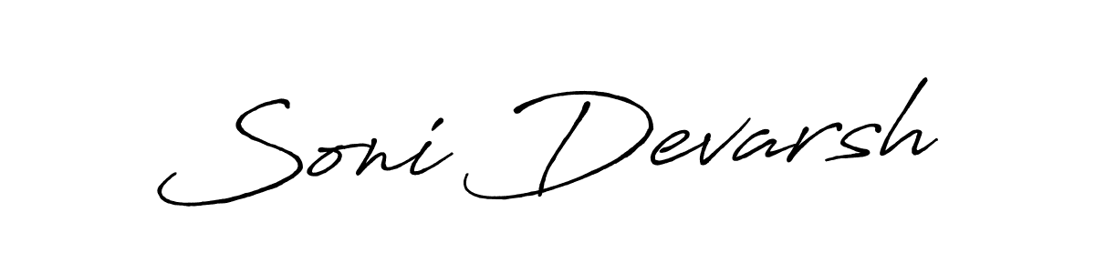Also we have Soni Devarsh name is the best signature style. Create professional handwritten signature collection using Antro_Vectra_Bolder autograph style. Soni Devarsh signature style 7 images and pictures png
