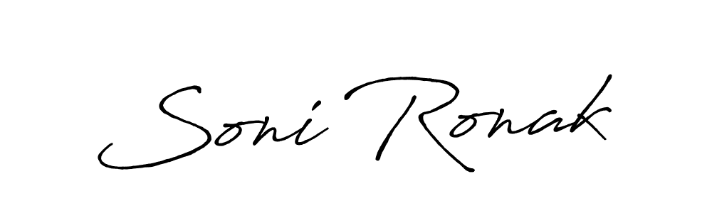 Use a signature maker to create a handwritten signature online. With this signature software, you can design (Antro_Vectra_Bolder) your own signature for name Soni Ronak. Soni Ronak signature style 7 images and pictures png