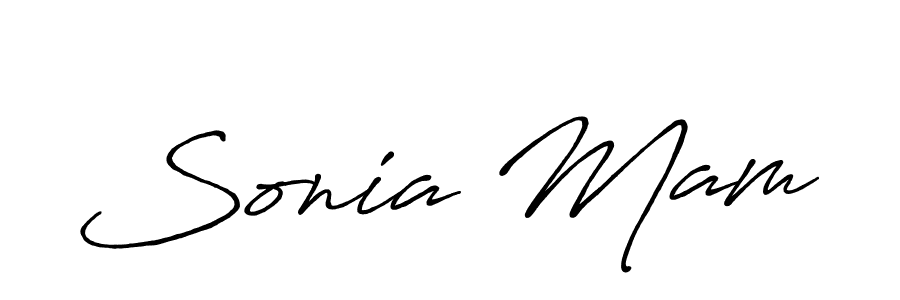 Similarly Antro_Vectra_Bolder is the best handwritten signature design. Signature creator online .You can use it as an online autograph creator for name Sonia Mam. Sonia Mam signature style 7 images and pictures png