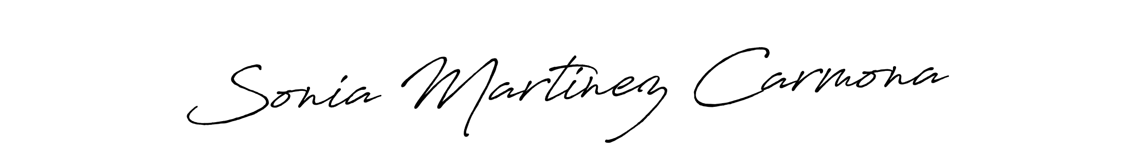 The best way (Antro_Vectra_Bolder) to make a short signature is to pick only two or three words in your name. The name Sonia Martinez Carmona include a total of six letters. For converting this name. Sonia Martinez Carmona signature style 7 images and pictures png
