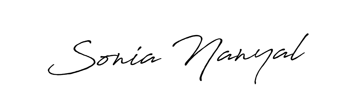 Use a signature maker to create a handwritten signature online. With this signature software, you can design (Antro_Vectra_Bolder) your own signature for name Sonia Nanyal. Sonia Nanyal signature style 7 images and pictures png