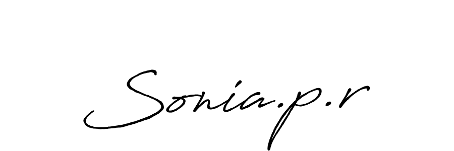 How to make Sonia.p.r name signature. Use Antro_Vectra_Bolder style for creating short signs online. This is the latest handwritten sign. Sonia.p.r signature style 7 images and pictures png